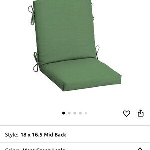 New Arden Selections earthFIBER Outdoor Dining Chair Cushion Sage Green X2 36x18